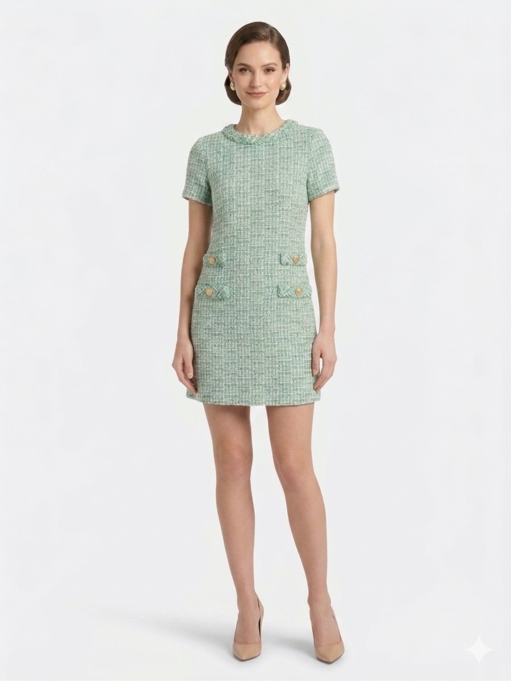 Tuckernuck Mint Tweed Mini Shift Dress